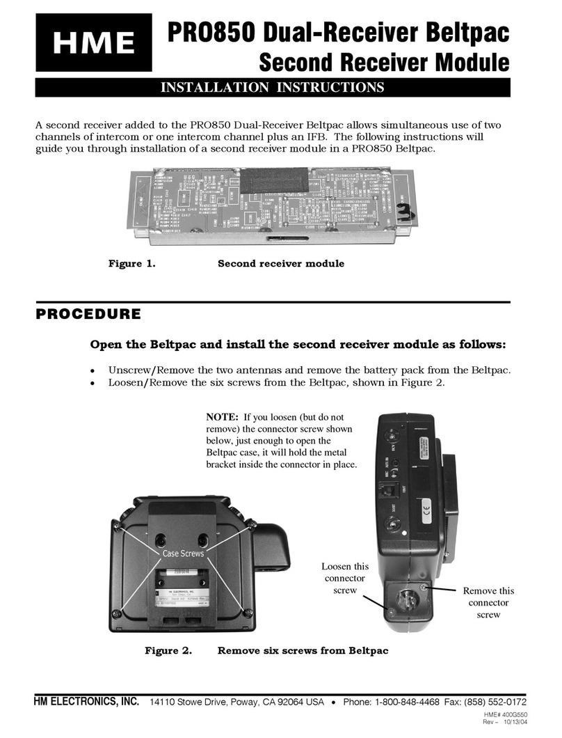 HM Electronics PRO850 installation instructions
