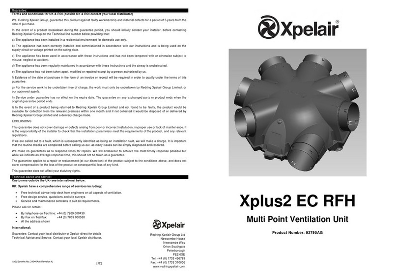 Xpelair Xplus2 EC RFH manual