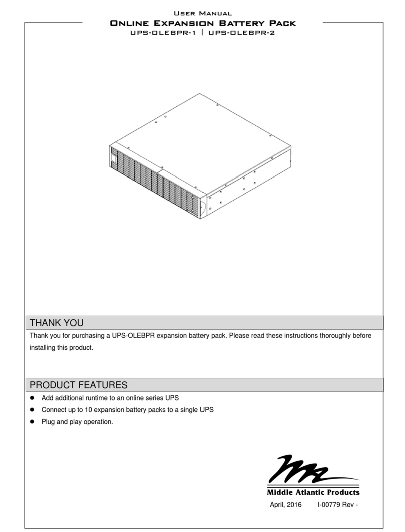 Middle Atlantic Products UPS-OLEBPR-1 user manual