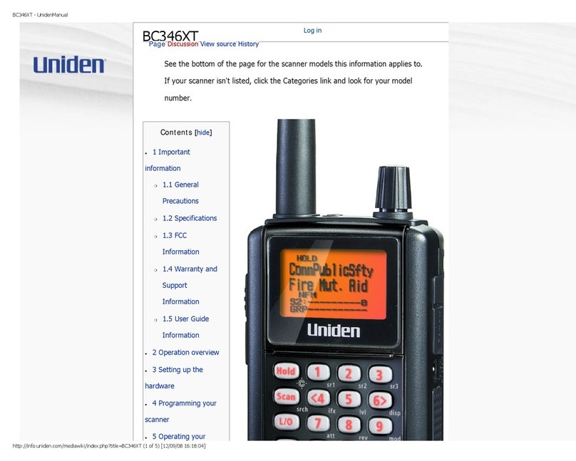 Uniden BC346XT User manual