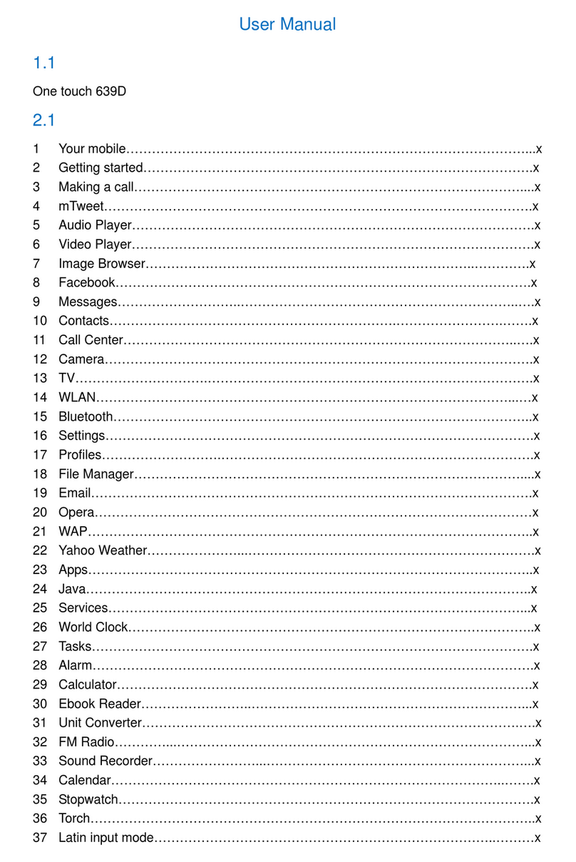 Alcatel One touch 639D User manual