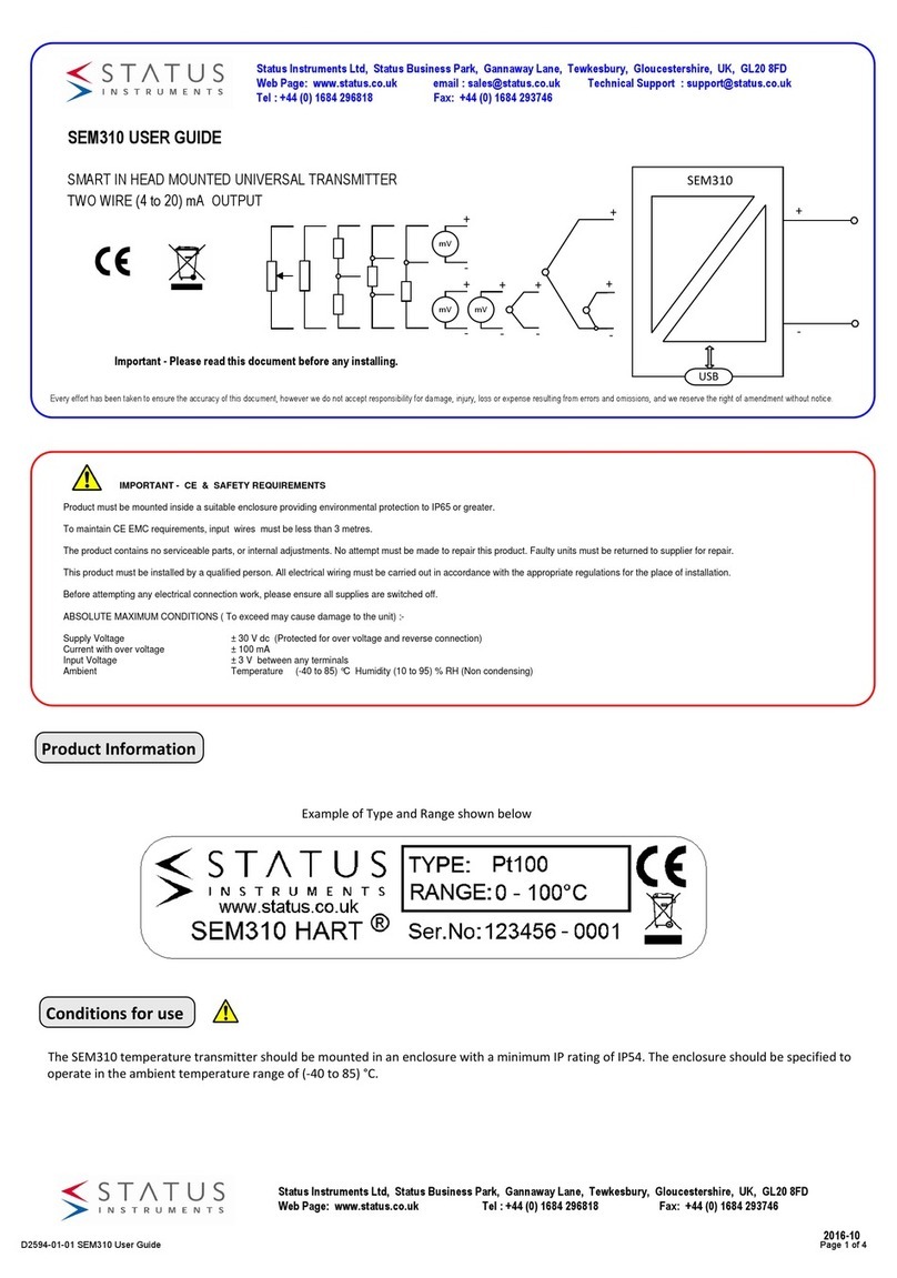 Status Instruments SEM310 User manual