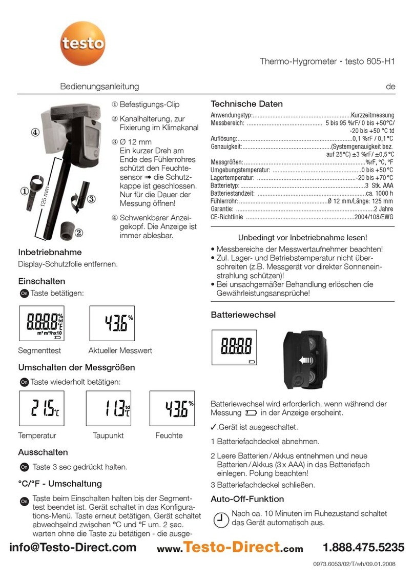 TESTO 605-H1 User manual