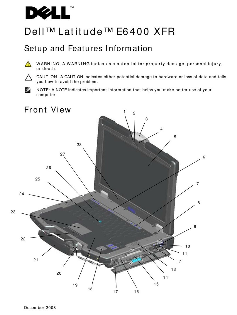 Dell Latitude E6400 XFR Setup and features information