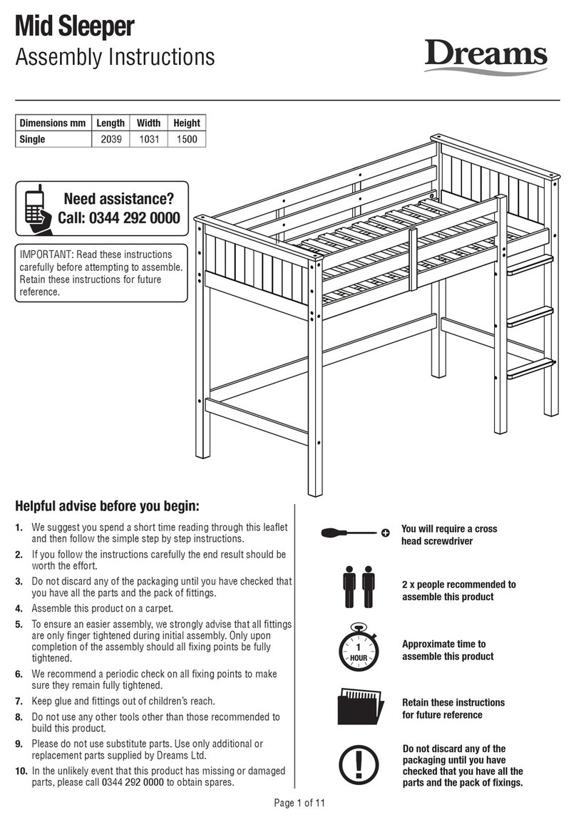 DREAMS Mid Sleeper User manual DREAMS Mid Sleeper User manual