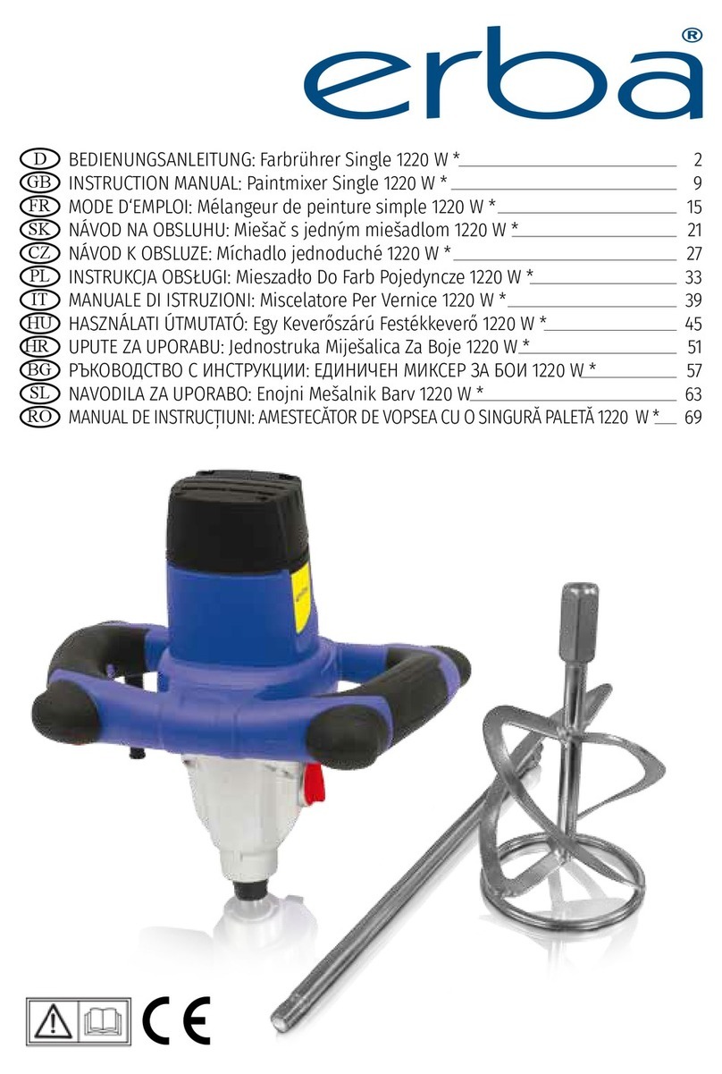 ERBA 33212 Paintmixer Single 1220W instruction manual ERBA 33212 Paintmixer Single 1220W instruction manual
