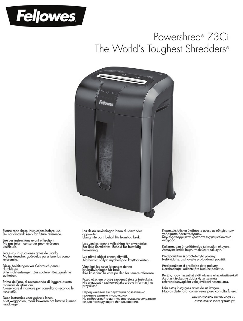Fellowes POWERSHRED 73Ci user manual
