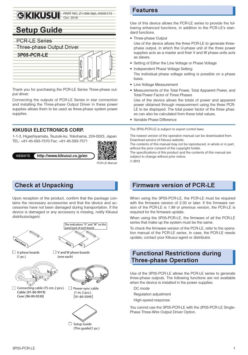 Kikusui 3P05-PCR-LE Setup guide