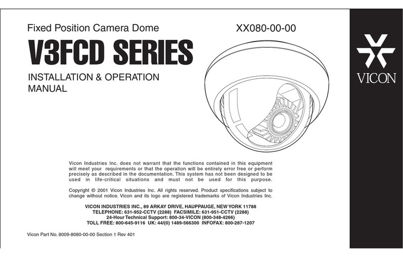 Vicon V3FCD SERIES Installation & operation manual