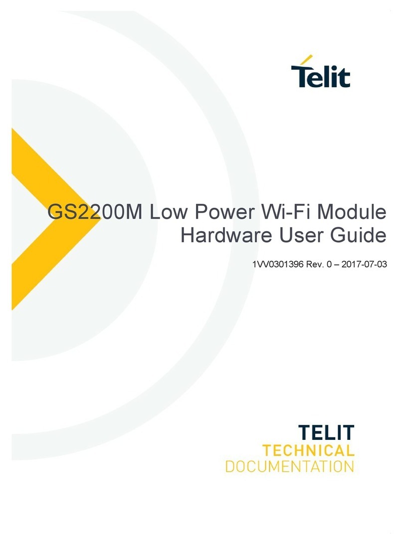 Telit Wireless Solutions GainSpan GS2200M Hardware user's guide Telit Wireless Solutions GainSpan GS2200M Hardware user's guide