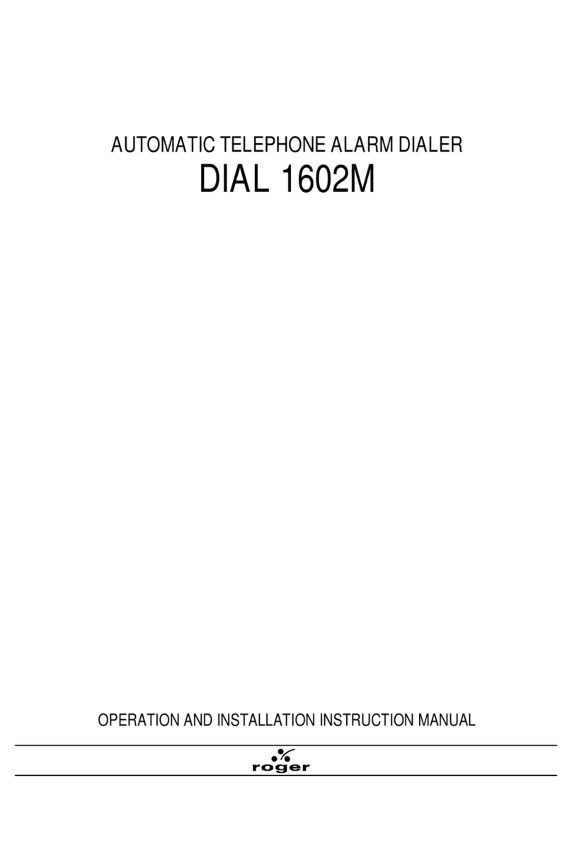Roger DIAL 1602M Operation and installation instructions