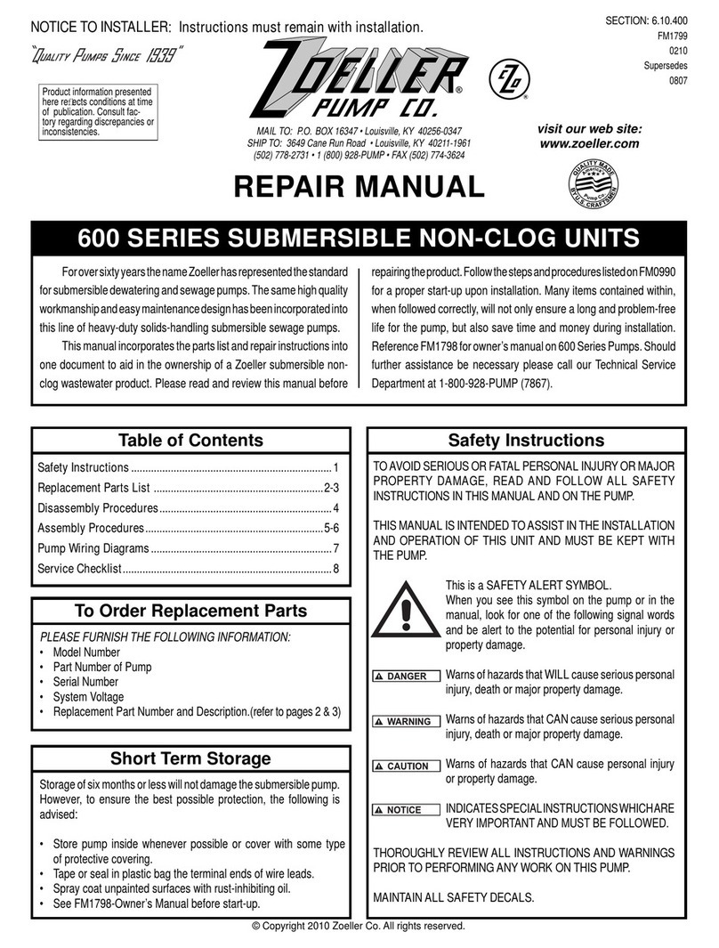 Zoeller 611 Operating instructions