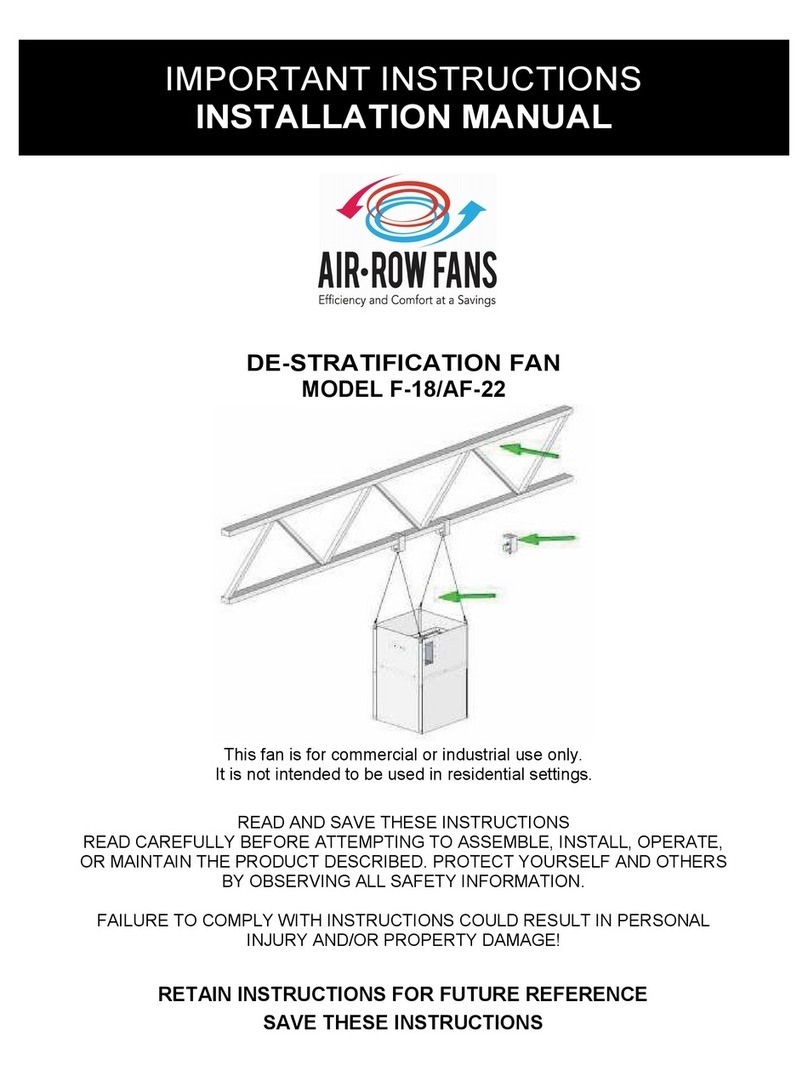 Air Row Fans F-18 installation manual