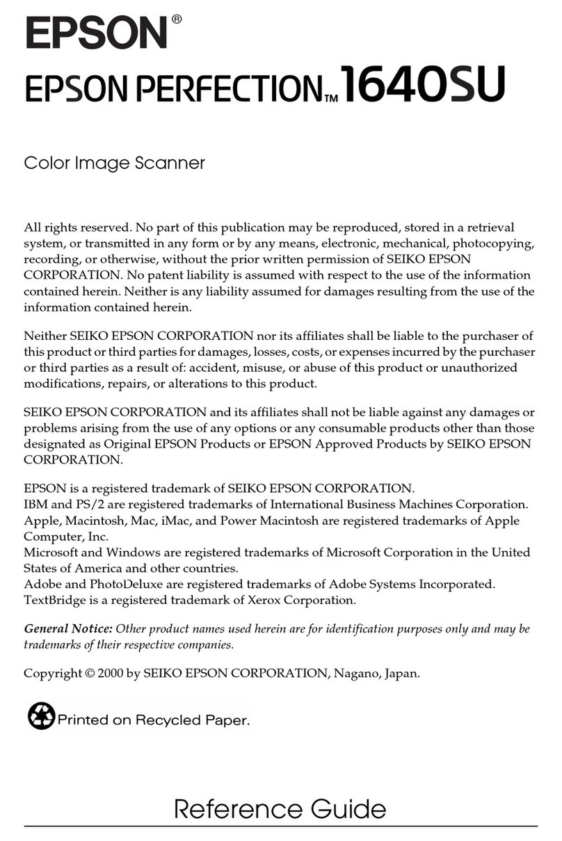 Epson 1640SU - Perfection Photo Scanner User manual