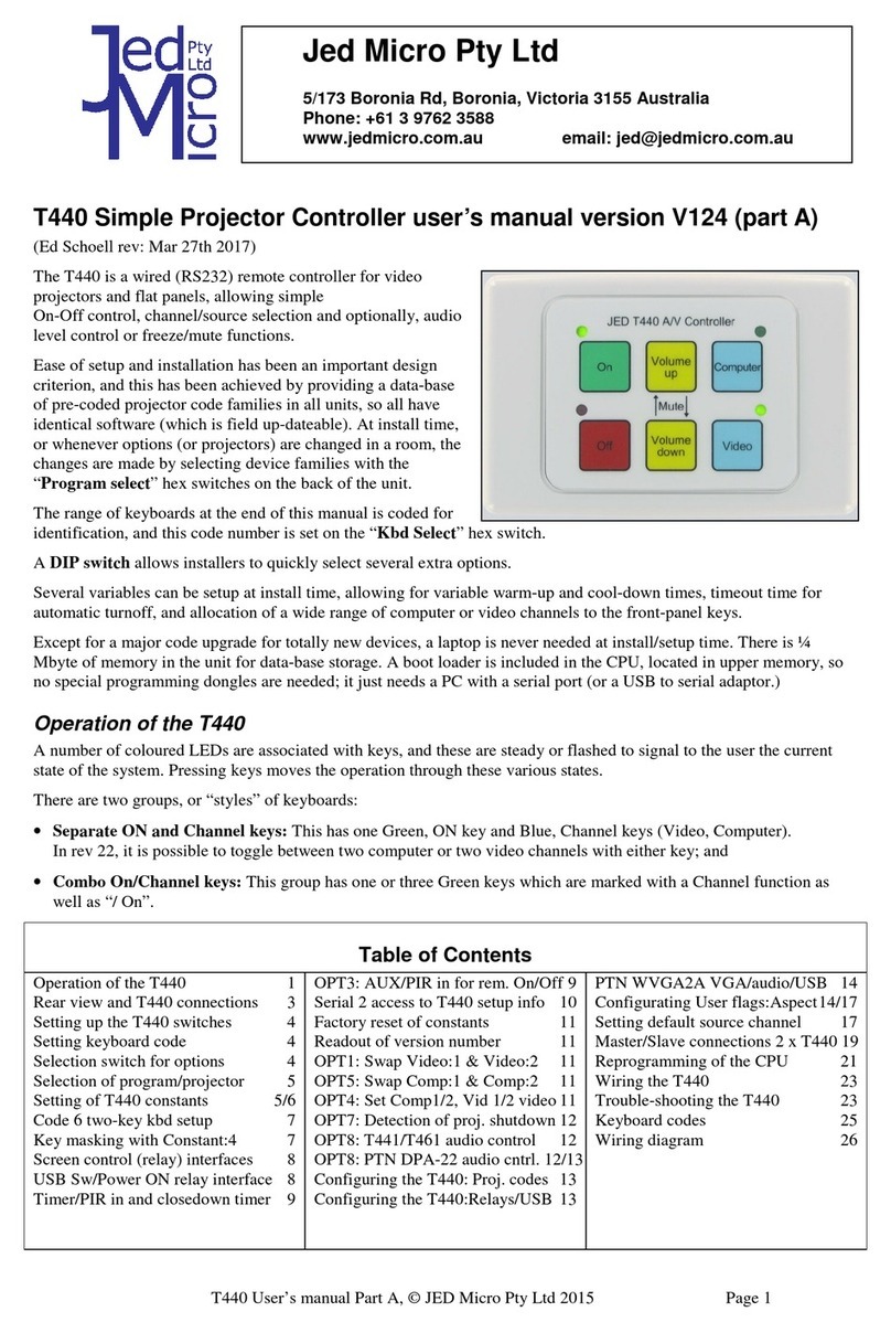 Jed Micro Pty T440 user manual