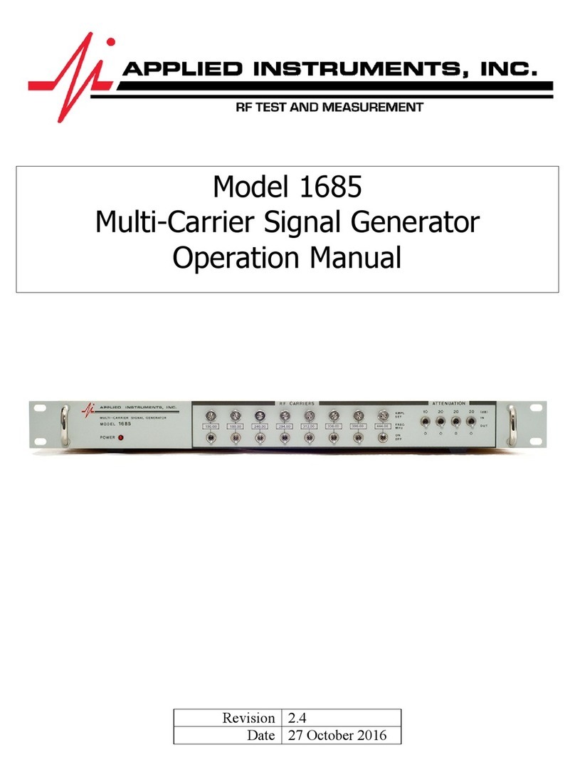 Applied Instruments 1685 operating manual