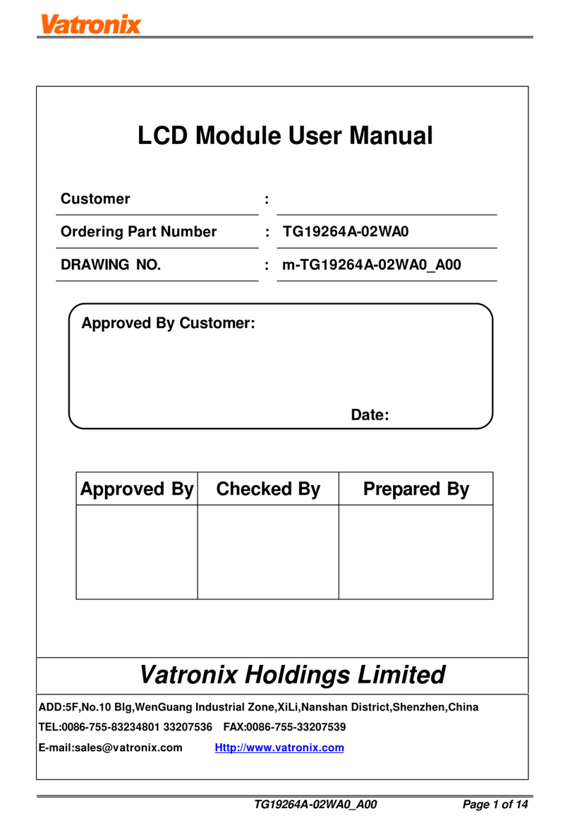 Vatronix TG19264A-02WA0 User manual