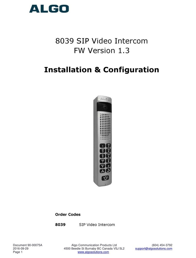 Algo 8039 Installation/configuration