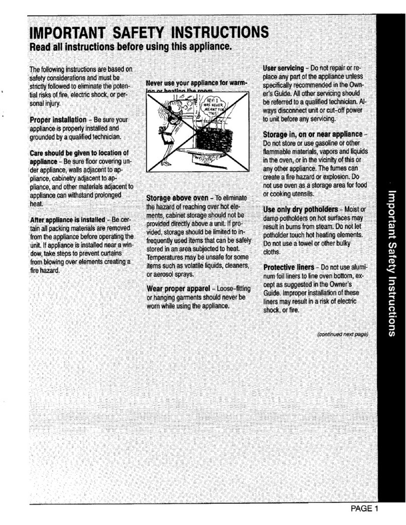 Magic Chef 9855XUB owner's manual