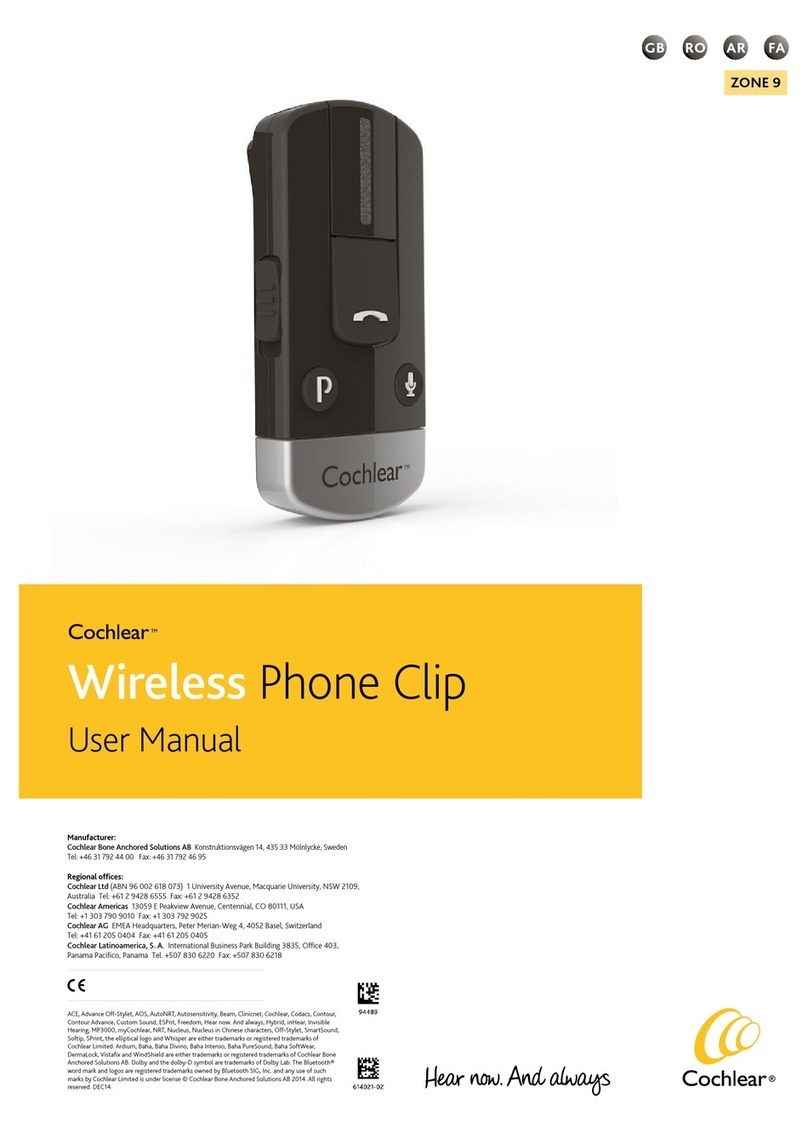 Cochlear Wireless phone clip user manual