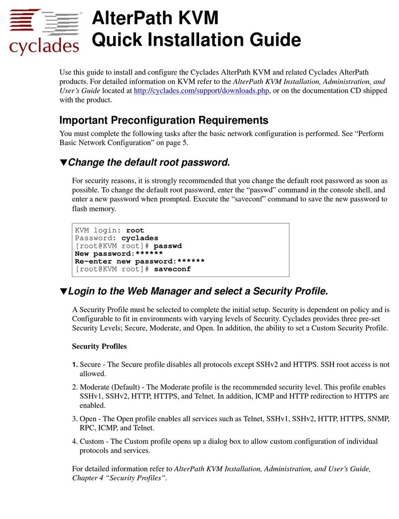 Cyclades AlterPath KVM User manual