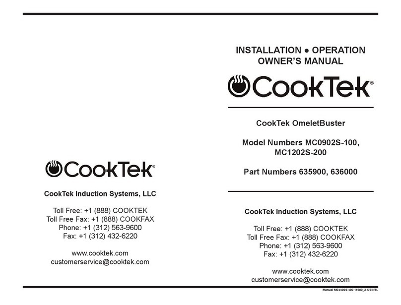 CookTek MC0902S-100 owner's manual