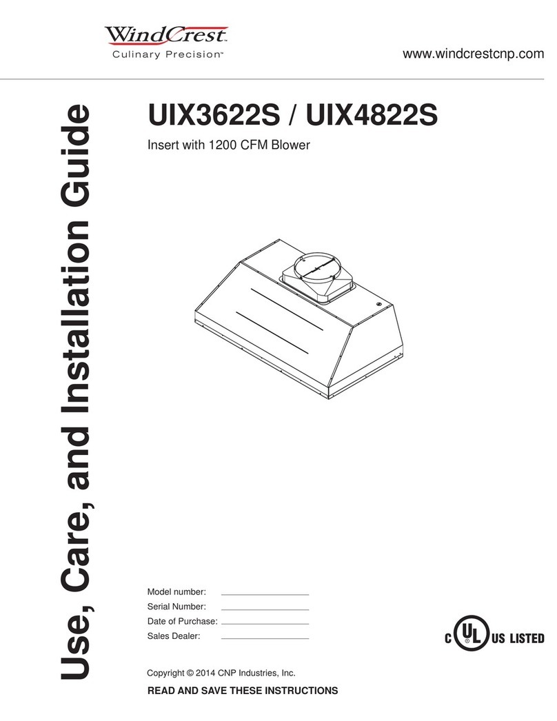 Wind Crest UIX3622S Use, care and installation guide