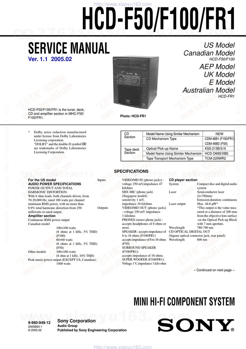 Sony HCD-F50 Service manual