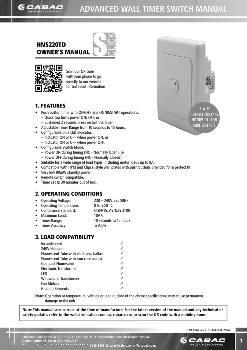 CABAC HNS220TD owner's manual