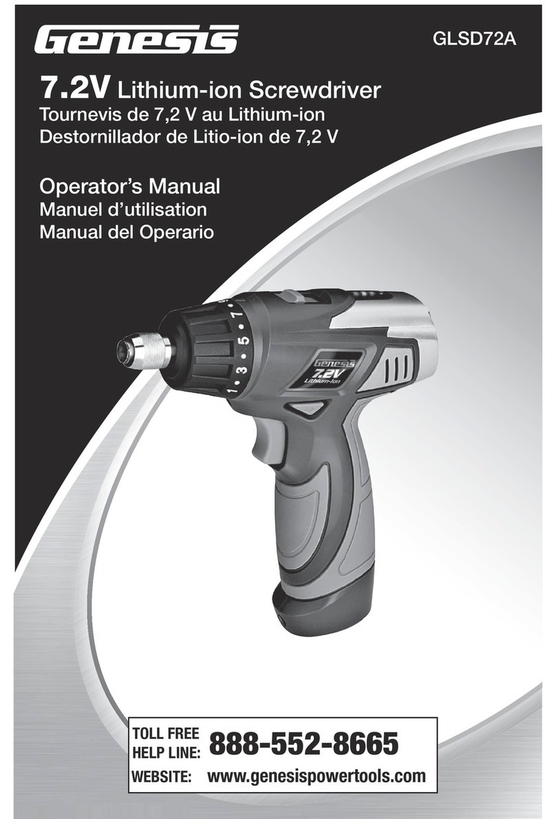 Genesis GLSD72A Operator's manual