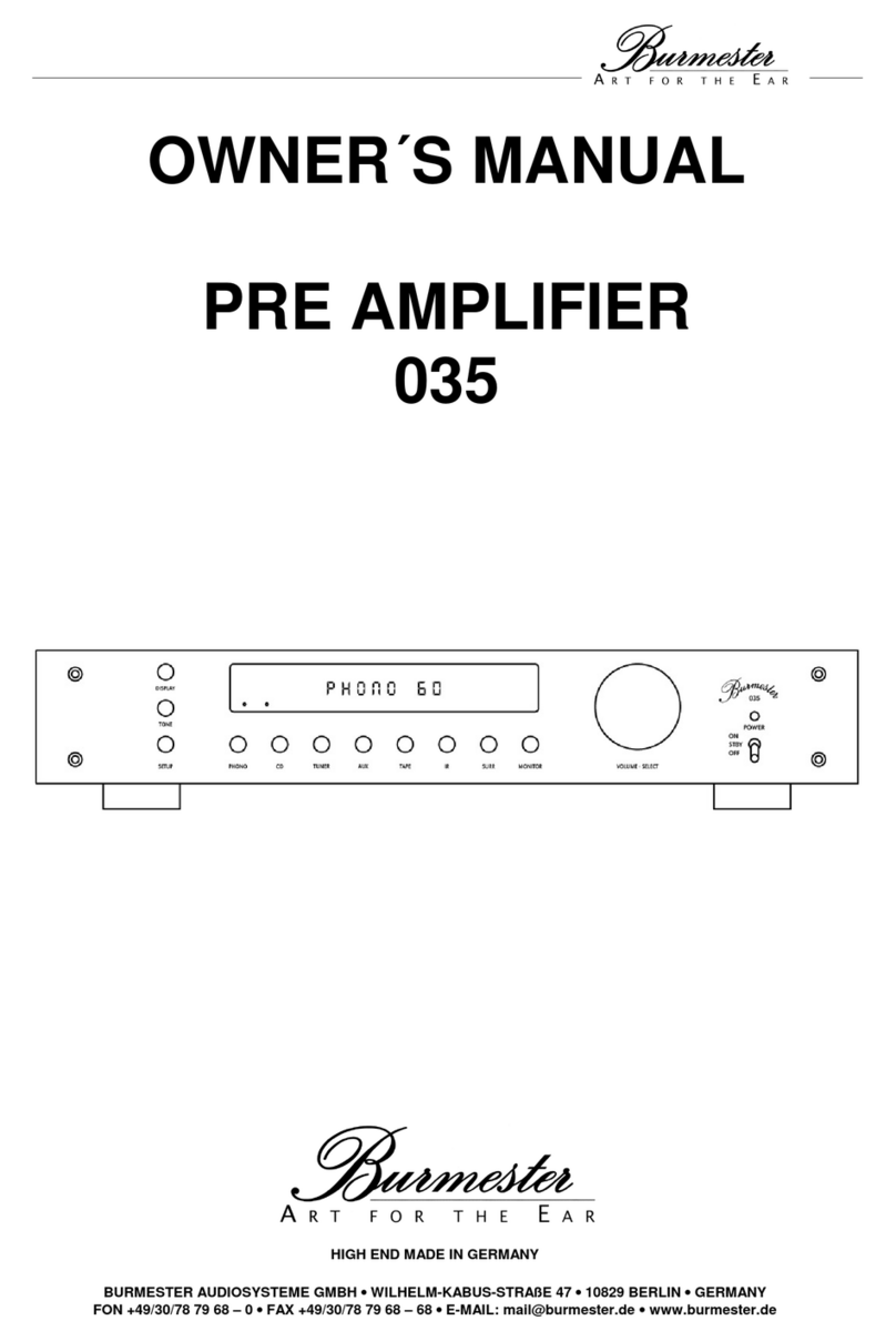 Burmester 035 owner's manual