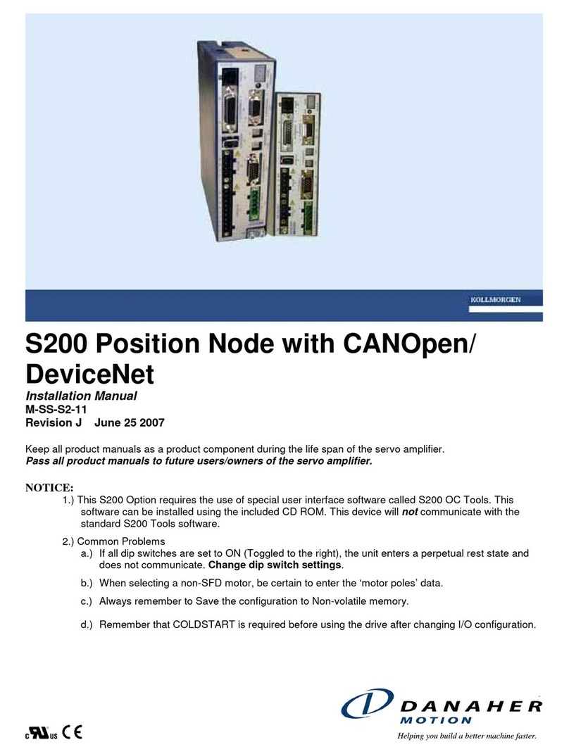Danaher Motion S20630 installation manual