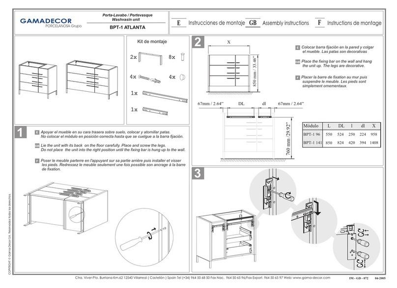 GAMADECOR BPT-1 ATLANTA Assembly instructions