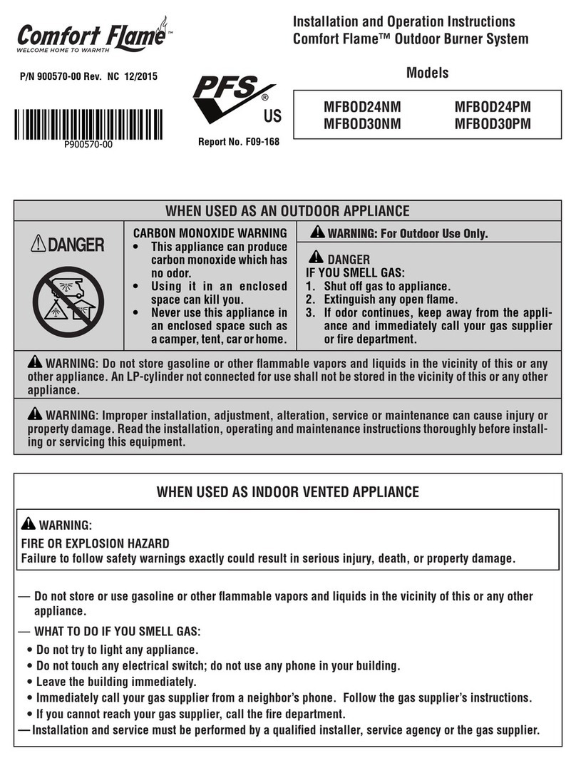 Comfortflame MFBOD24NM Installation and operation instructions Comfortflame MFBOD24NM Installation and operation instructions