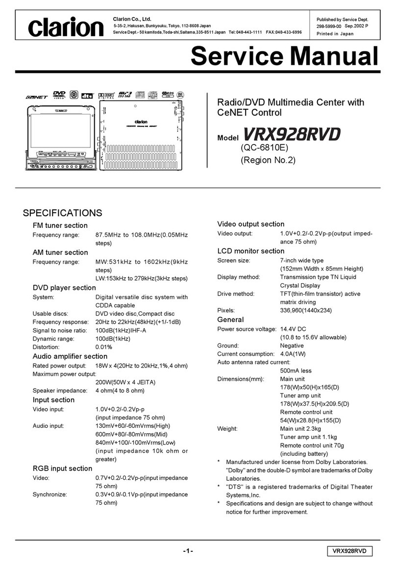 Clarion VRX928RVD User manual