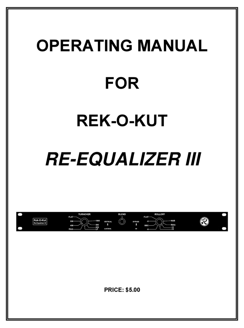 rek-o-kut RE-EQUALIZER III operating manual