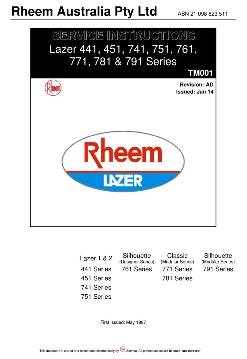 Rheem 441 Series Operating instructions Rheem 441 Series Operating instructions