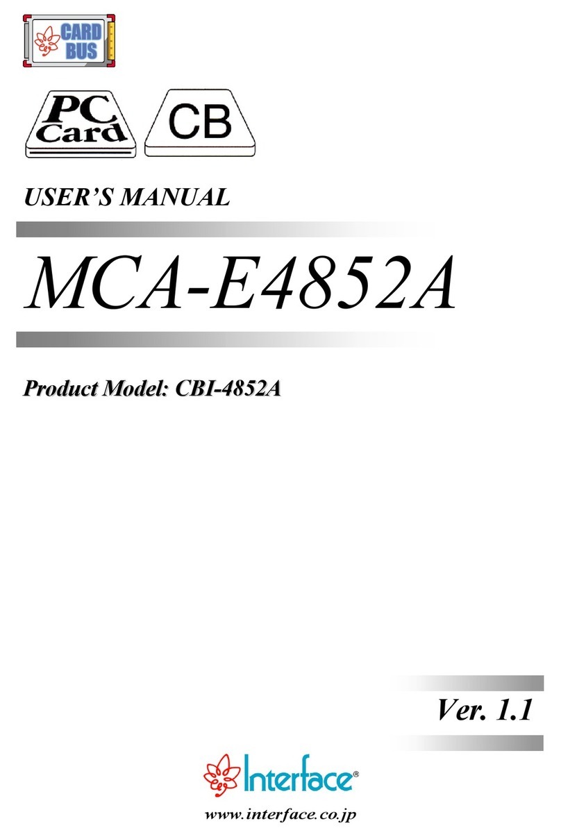 Interface MCA-E4852A User manual