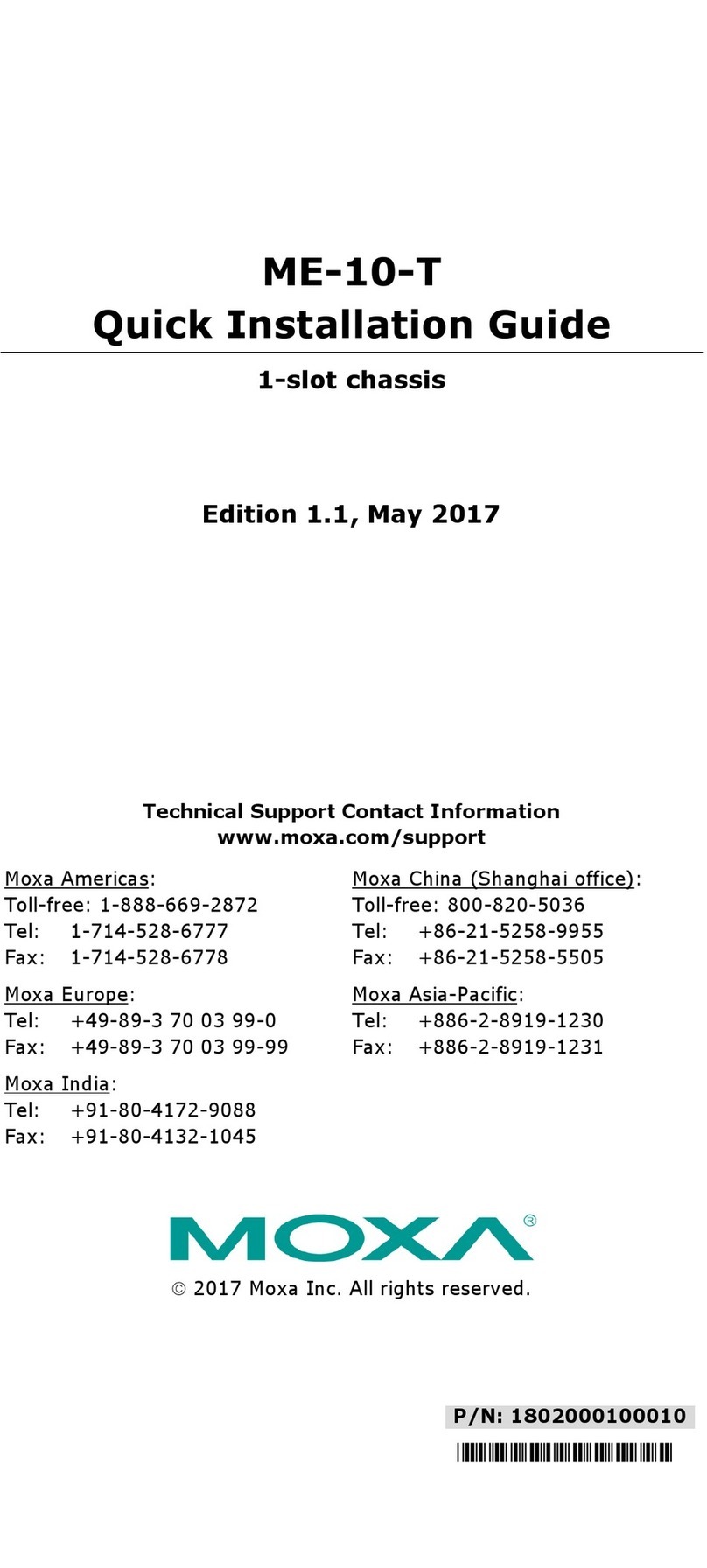 Moxa Technologies ME-10-T User manual