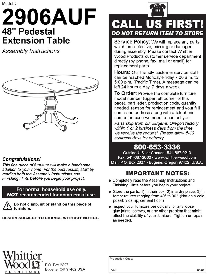Whittier Wood 2906AUF User manual