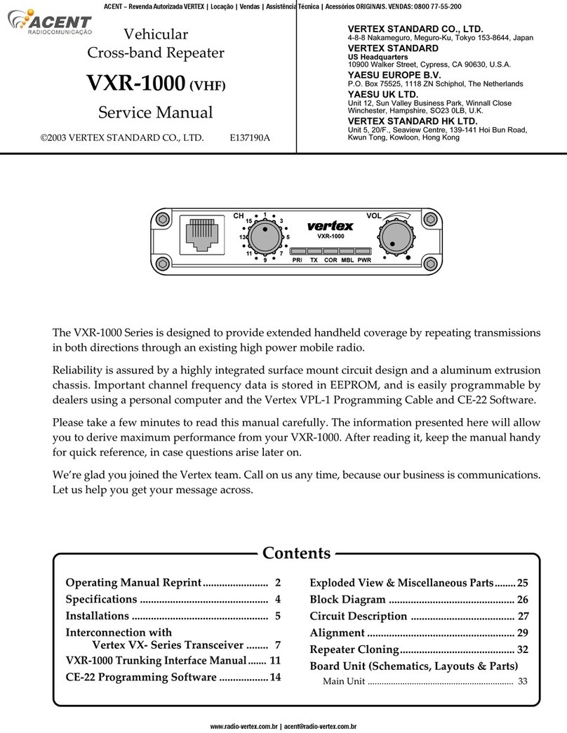 Vertex VXR-1000 Service manual