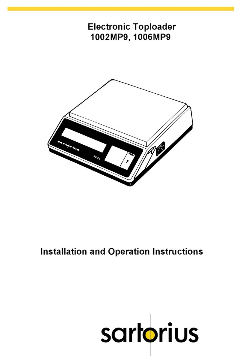 Sartorius 1002MP9 Installation and operation instructions