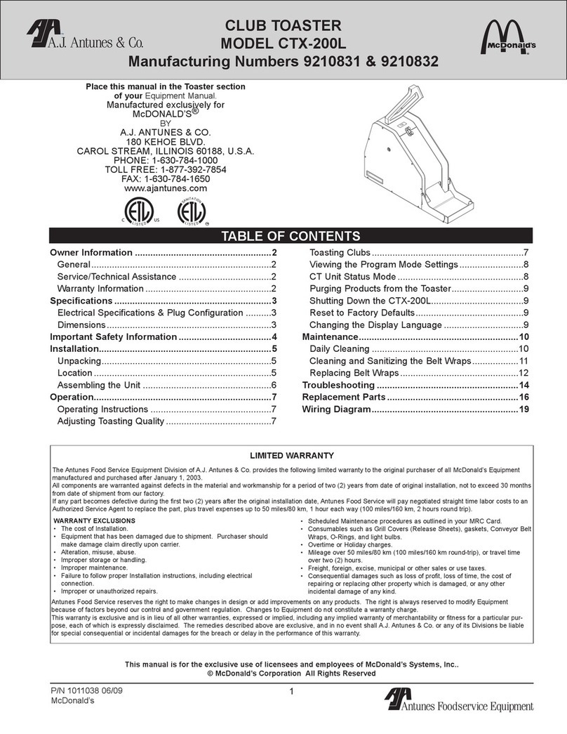 A.J.Antunes CTX-200L Equipment manual