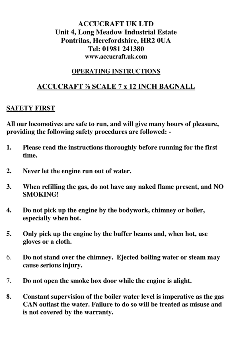 Accucraft ACCUCRAFT 7/8 SCALE 7 x 12 INCH BAGNALL User manual