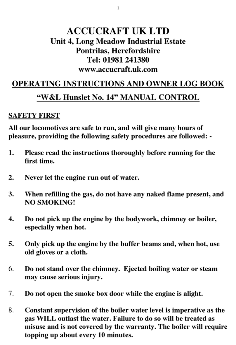 Accucraft "W&L Hunslet No. 14" MANUAL CONTROL User manual