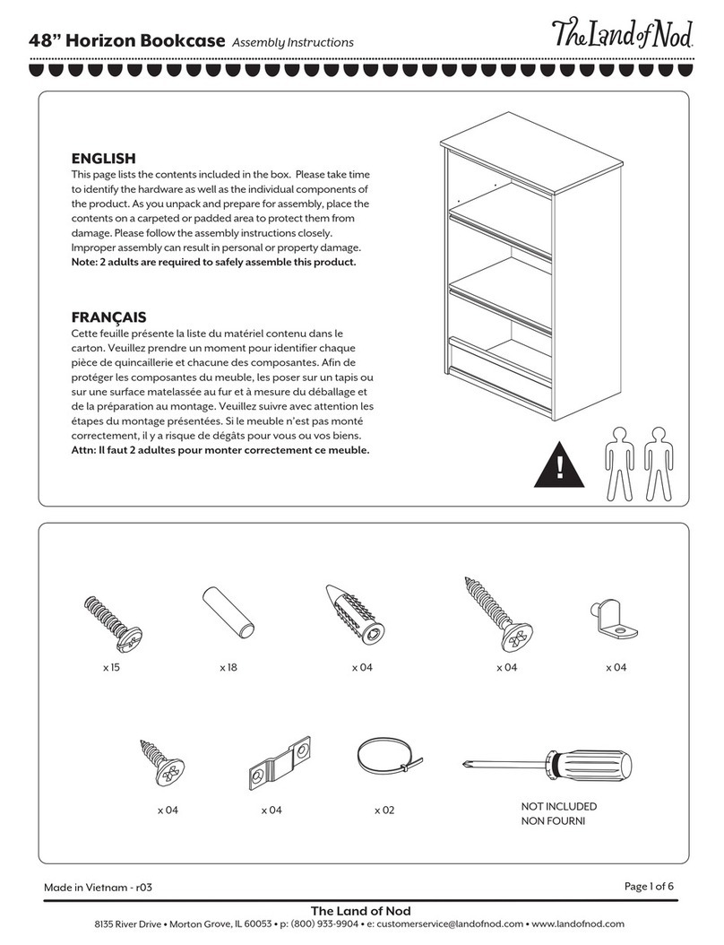 Land of Nod 48 inch Horizon Bookcase Assembly instructions