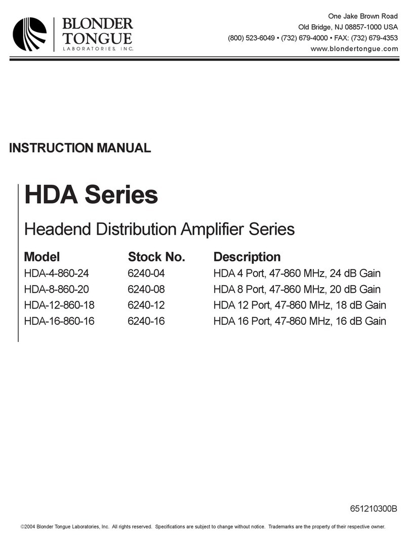 Blonder tongue HDA-4-860-24 instruction manual