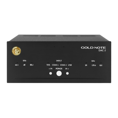 Gold Note DAC 7 owner's manual
