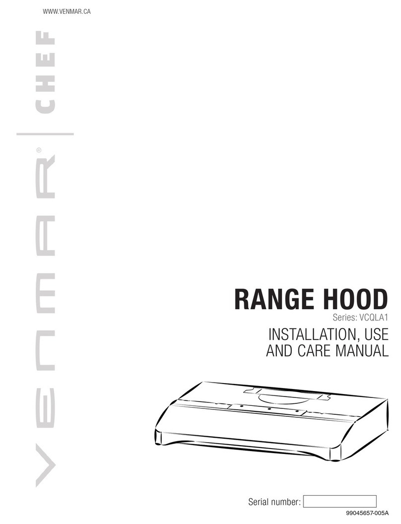 Venmar VCQLA1 Series Installation use and care manual