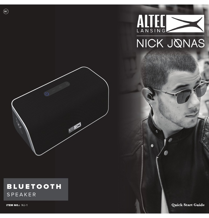 Altec Lansing Nick Jonas NJ-1 quick start guide